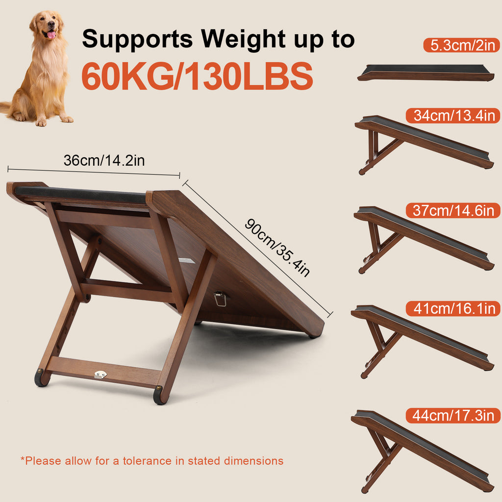 Adjustable Dog Ramp (Walnut)